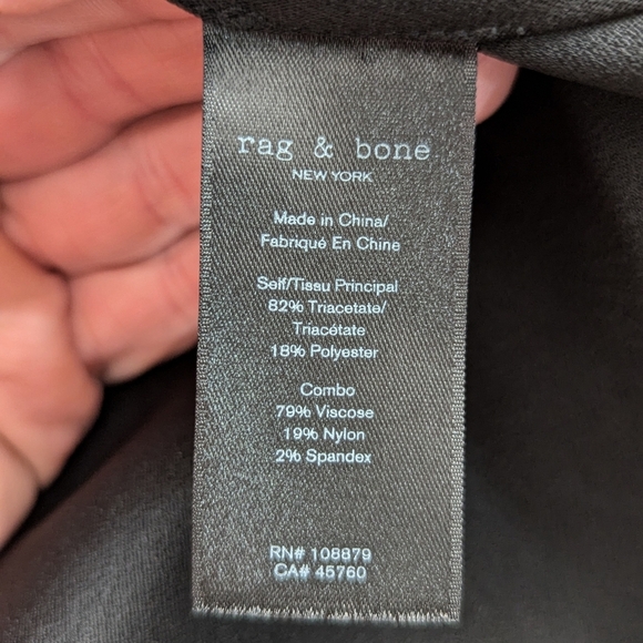 Rag & Bone Black Shift Mini Dress Sz XS Contrast Trim Mod Minimalist Chic - Picture 9 of 11